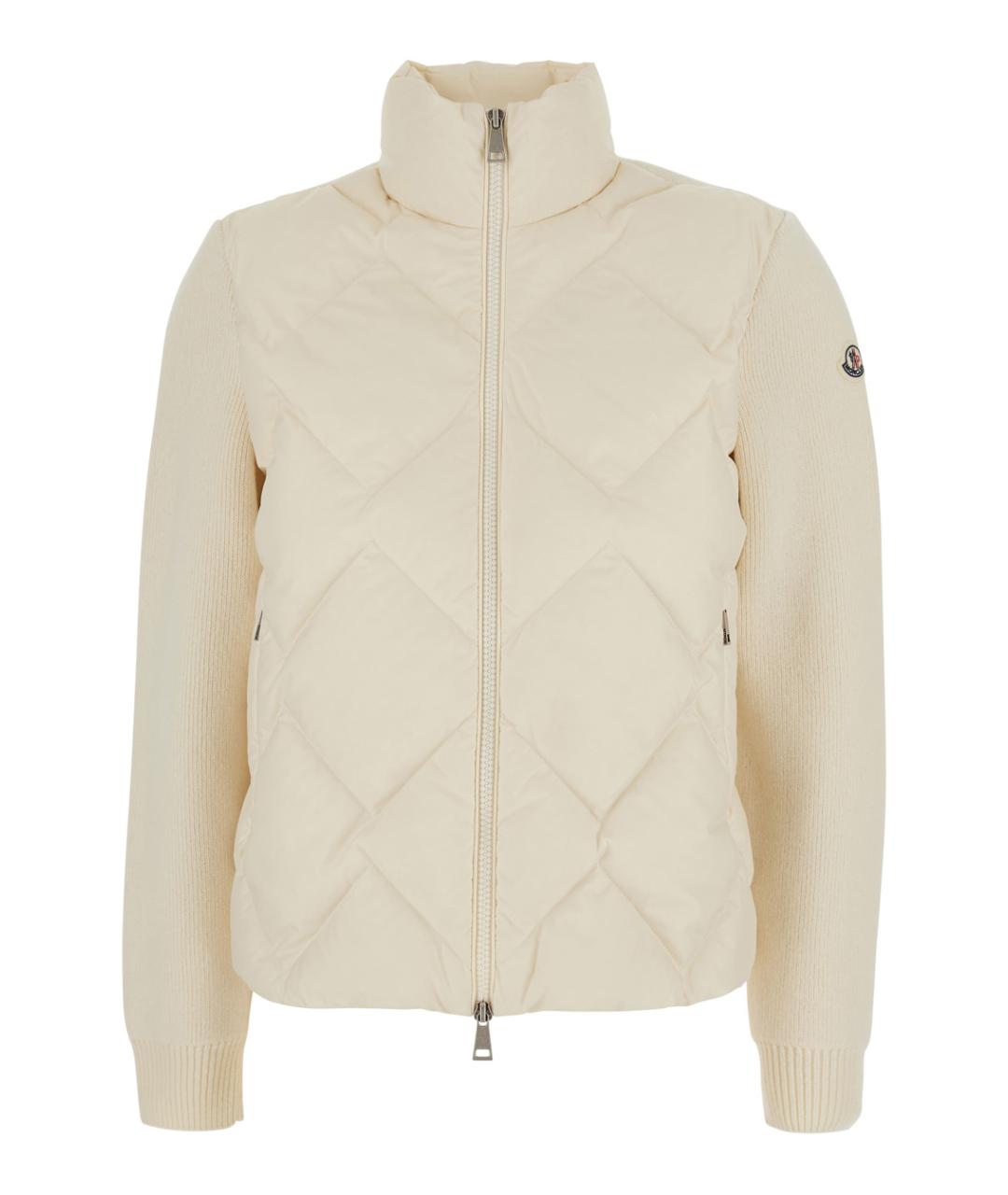 MONCLER Белая полиэстеровая куртка, фото 1