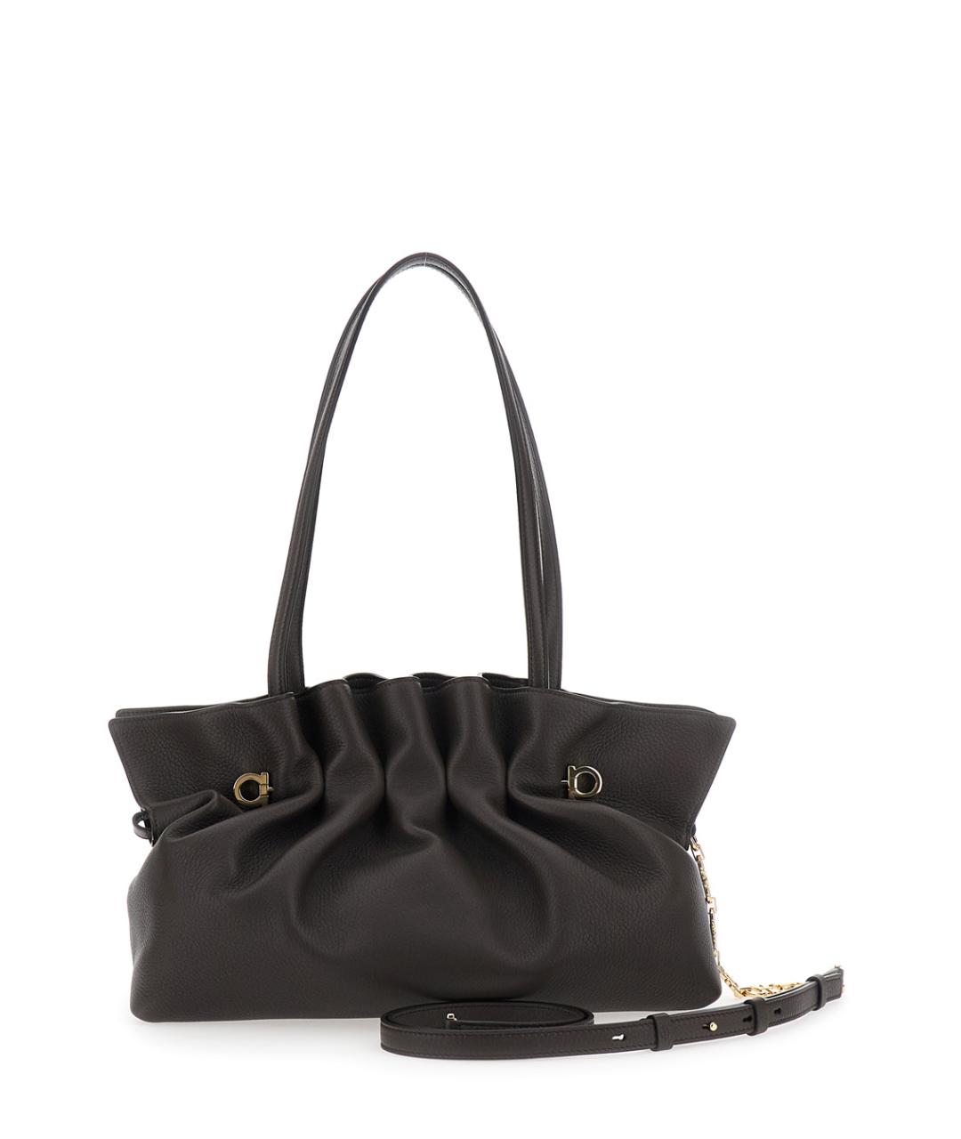 FERRAGAMO Коричневая кожаная сумка через плечо, фото 2