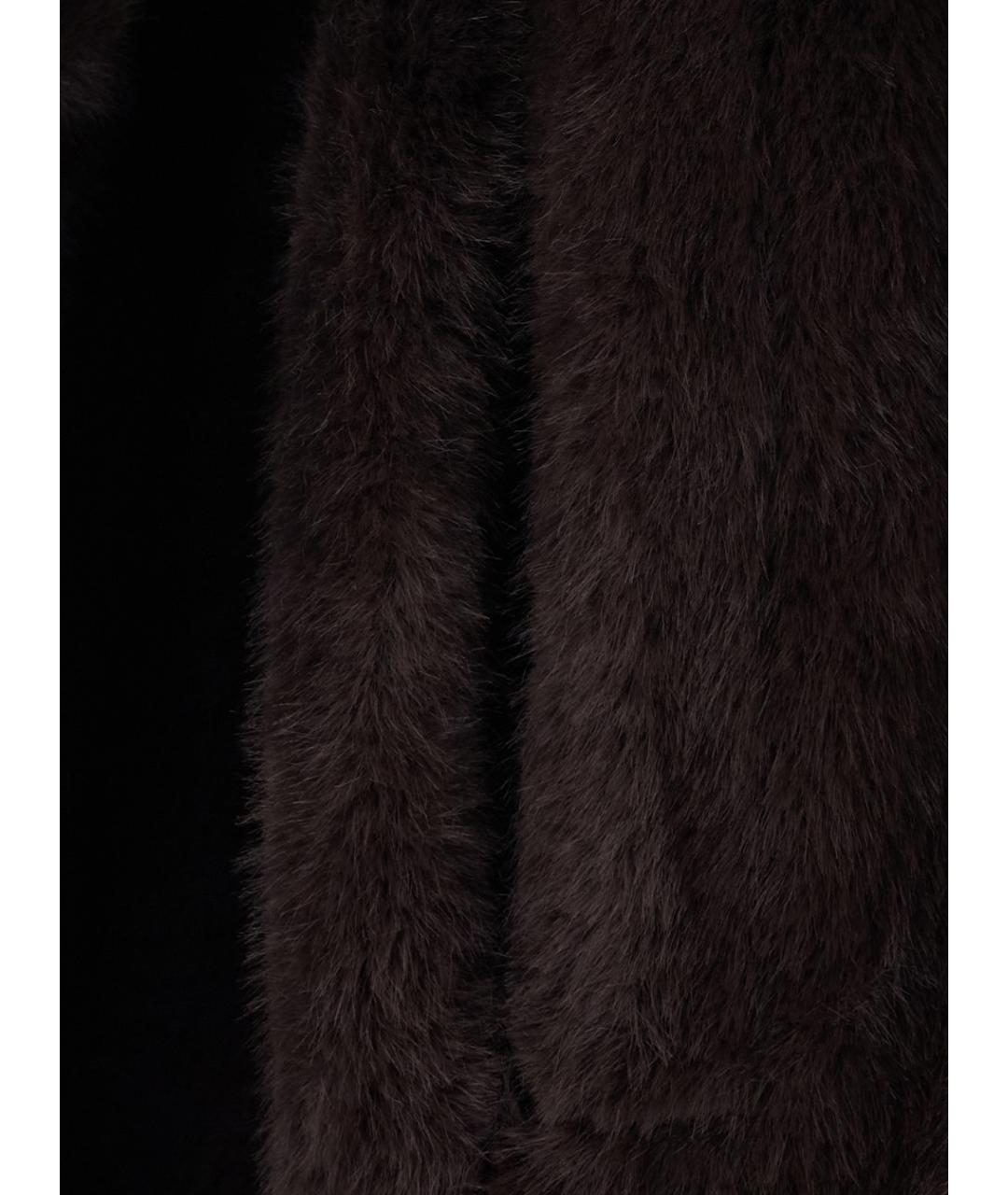 PINKO Коричневая полиэстеровая шуба, фото 3