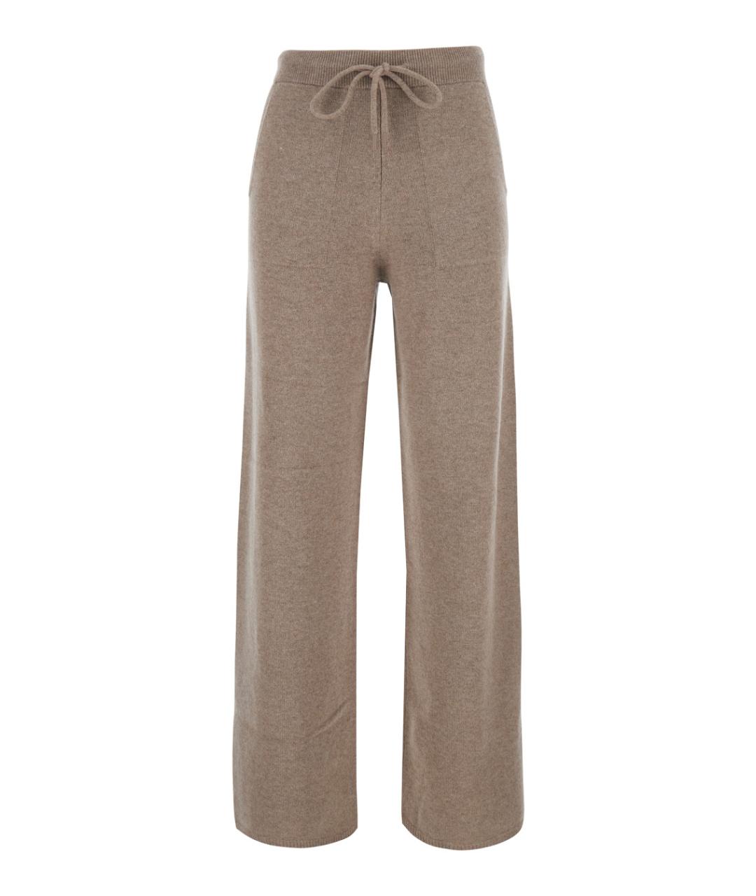 MAX MARA Бежевые кашемировые прямые брюки, фото 1
