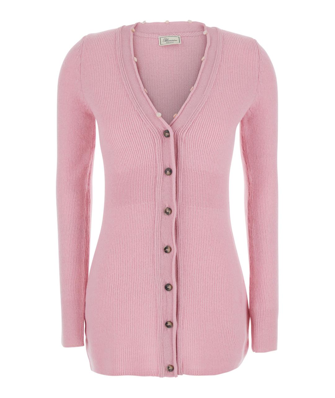 BLUMARINE Розовый шерстяной кардиган, фото 4