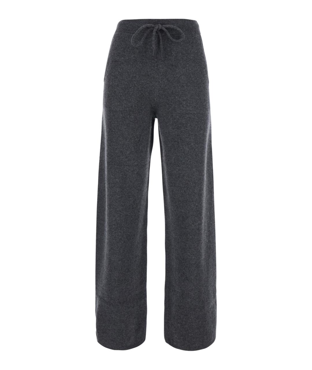MAX MARA Серые кашемировые прямые брюки, фото 1