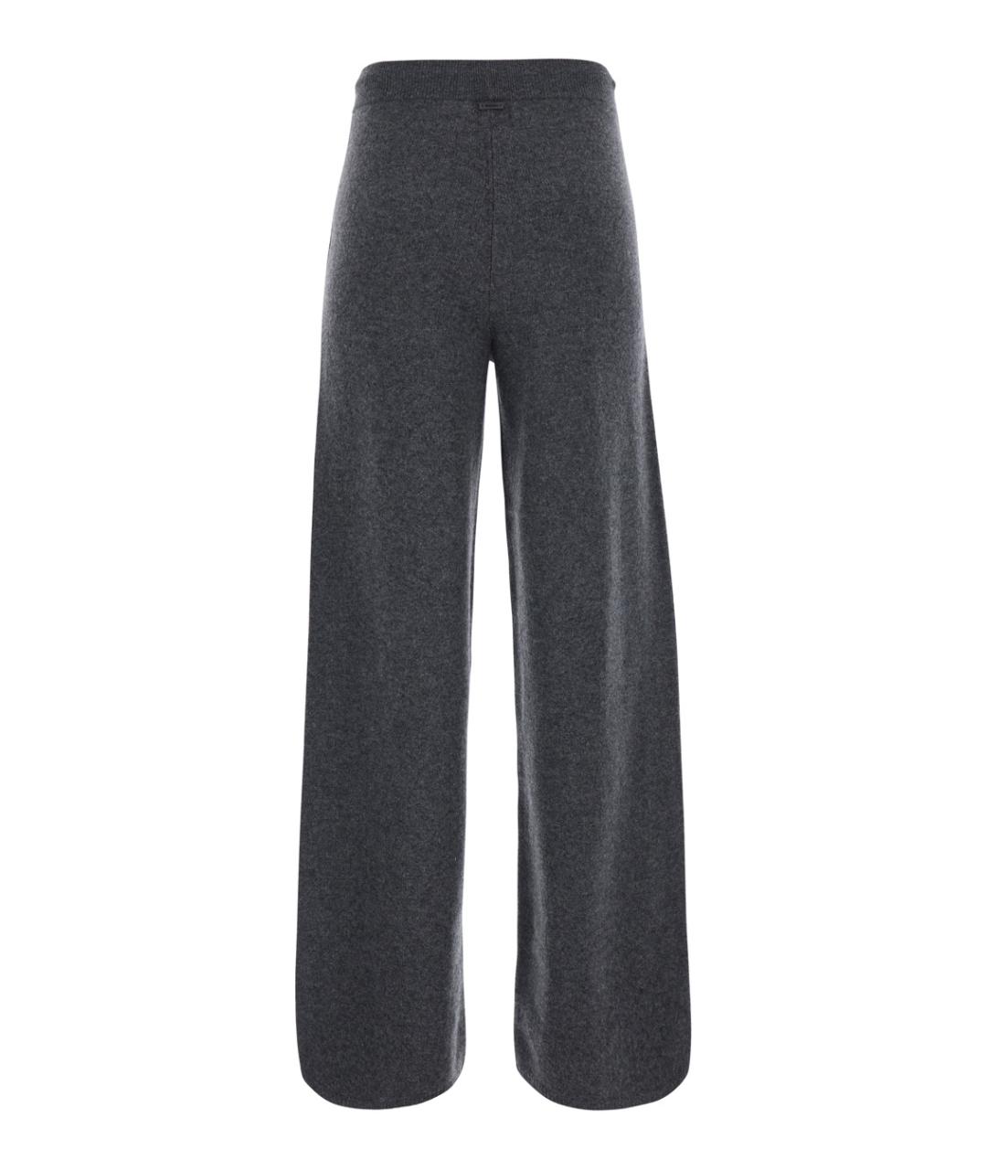 MAX MARA Серые кашемировые прямые брюки, фото 2