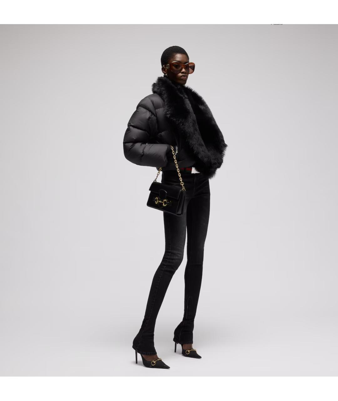 GUCCI Черный полиэстеровый пуховик, фото 4