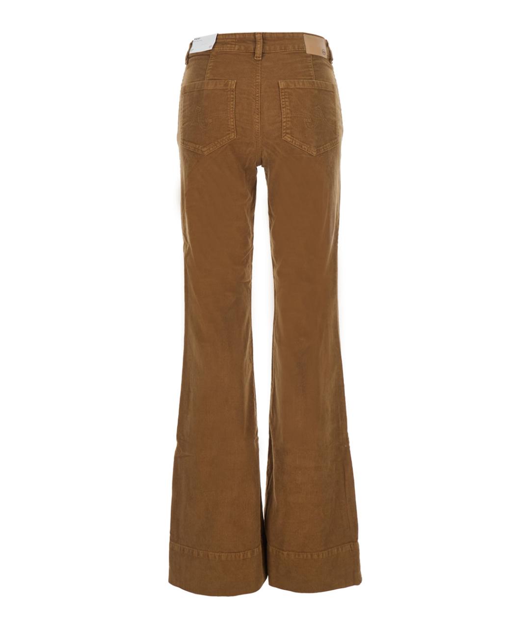 AG JEANS Бежевые хлопковые прямые брюки, фото 2