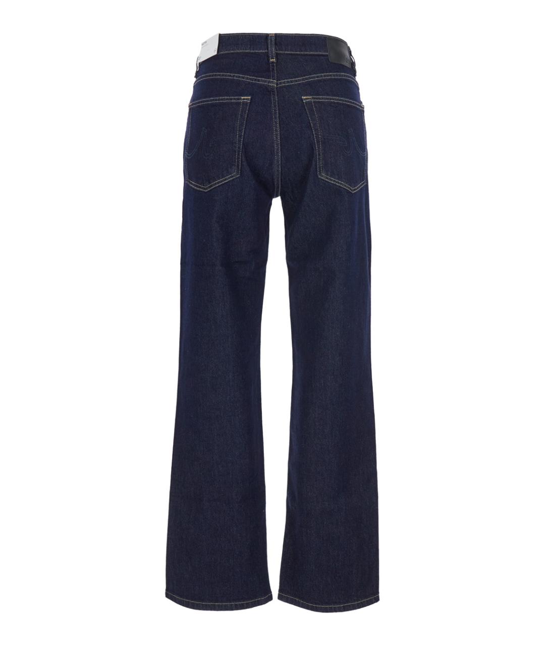 AG JEANS Синие хлопковые прямые джинсы, фото 2