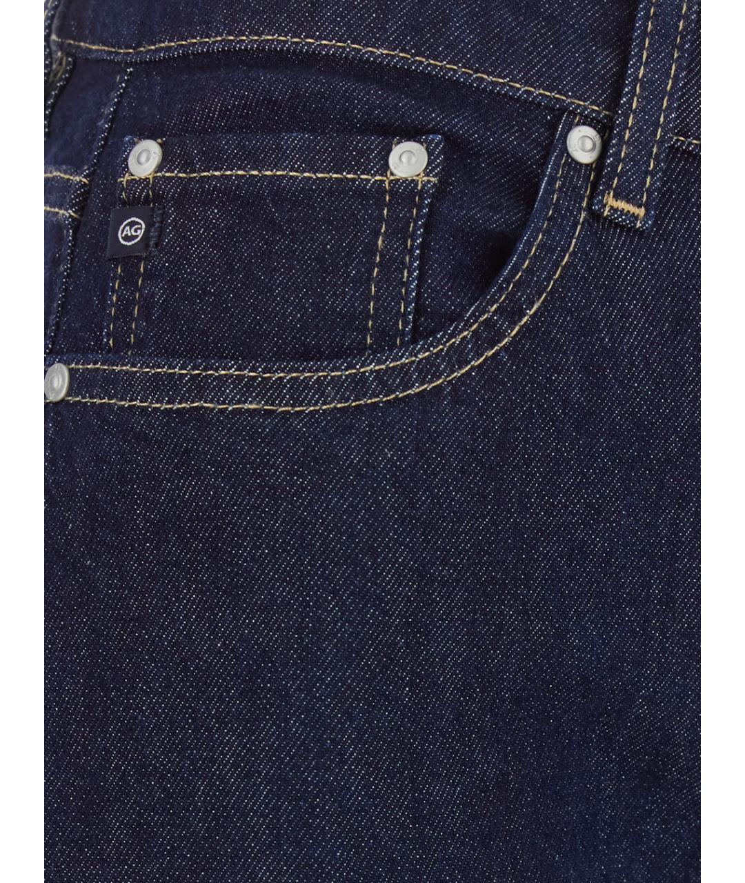 AG JEANS Синие хлопковые прямые джинсы, фото 3