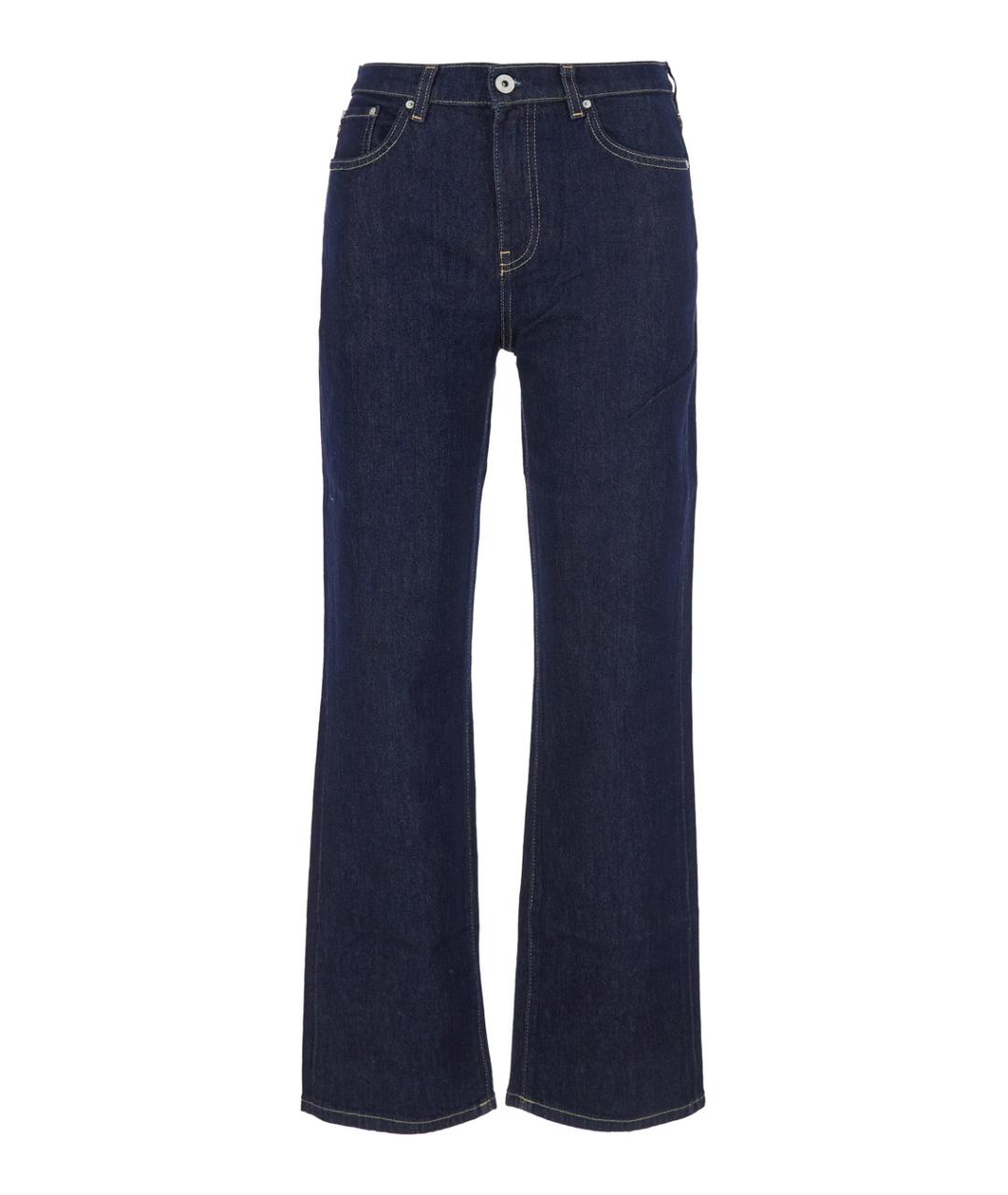 AG JEANS Синие хлопковые прямые джинсы, фото 1
