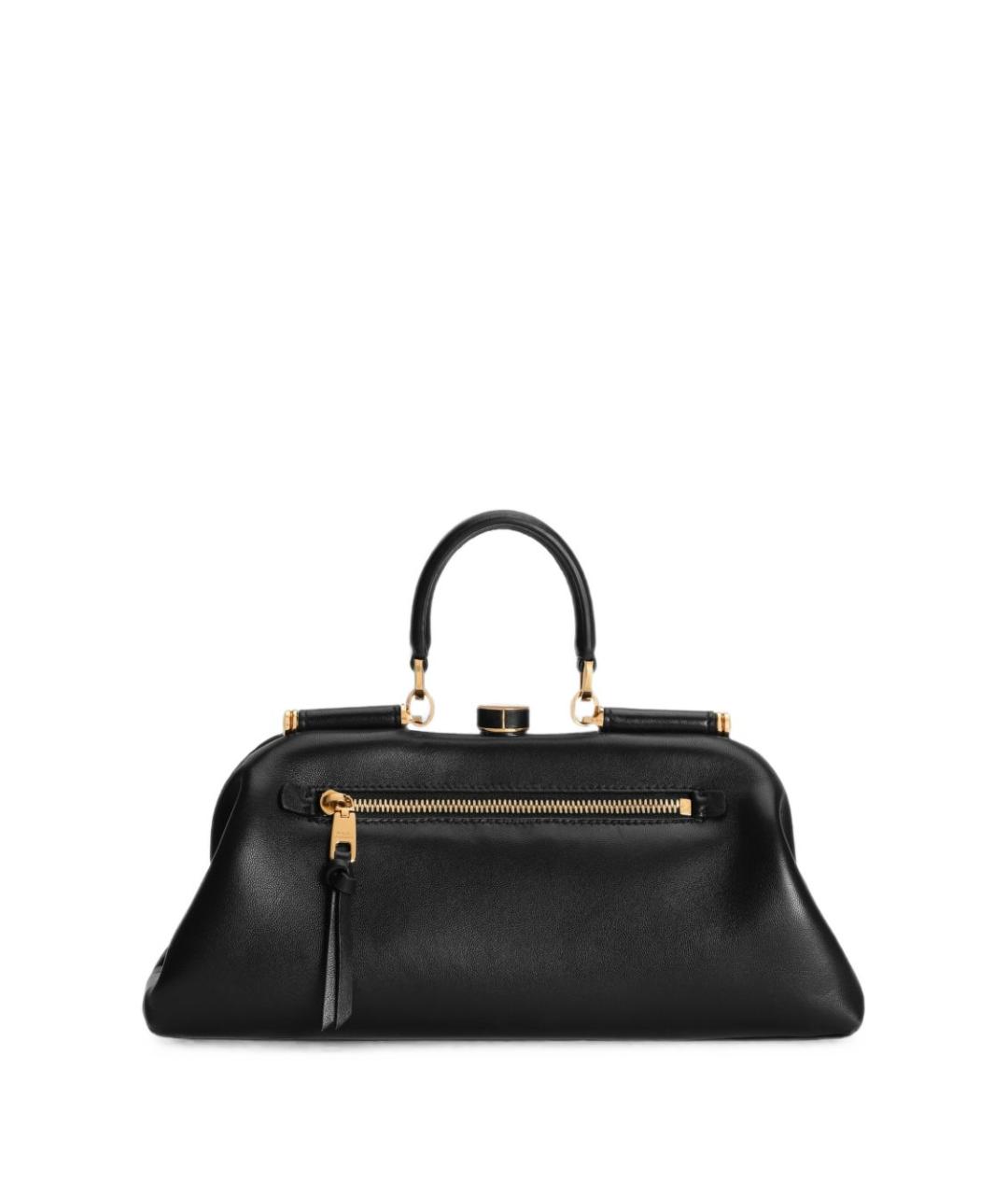 DOLCE&GABBANA Черная кожаная сумка с короткими ручками, фото 3