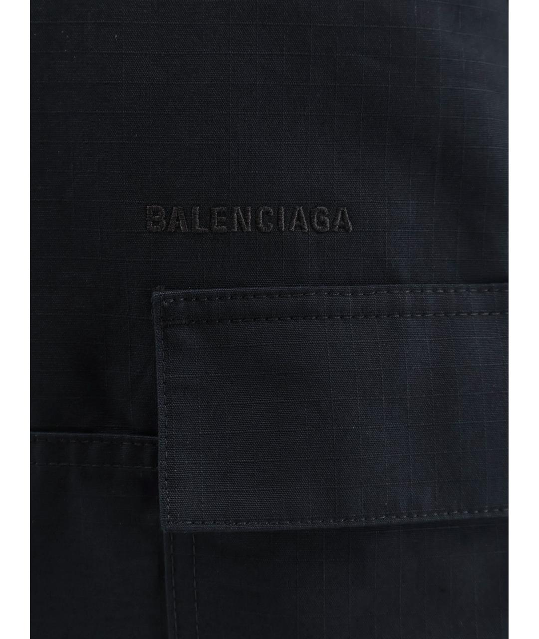 BALENCIAGA Антрацитовые хлопковые повседневные брюки, фото 3