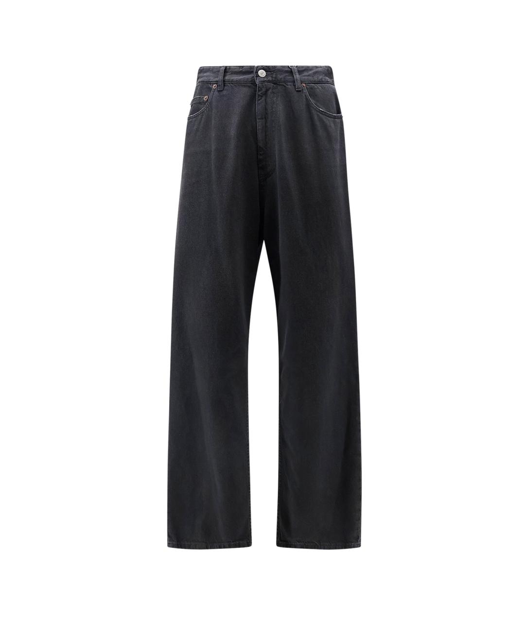 MM6 MAISON MARGIELA Черные хлопковые прямые джинсы, фото 1