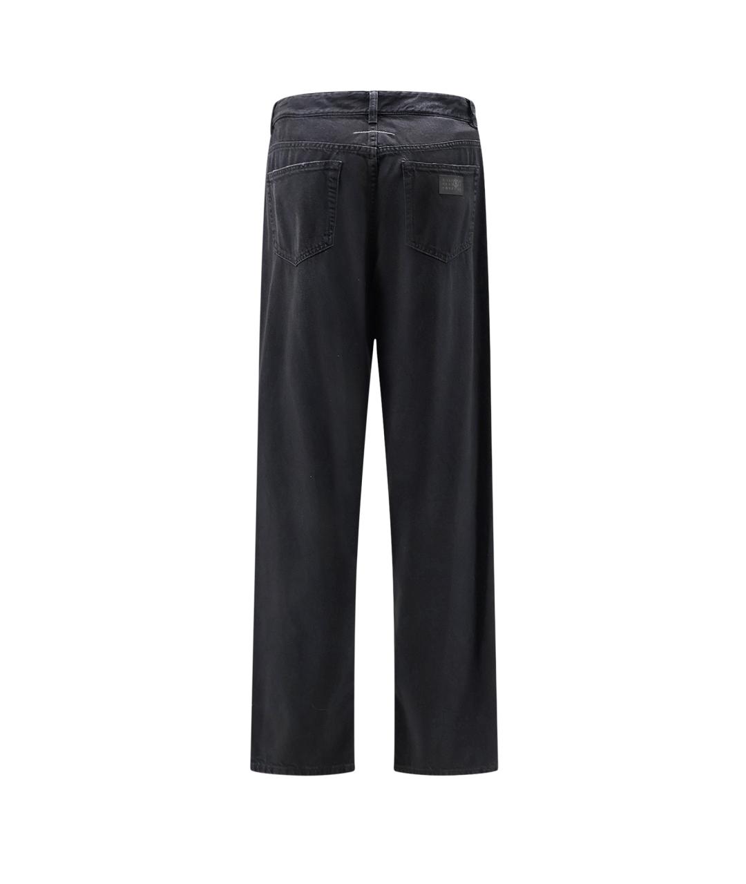 MM6 MAISON MARGIELA Черные хлопковые прямые джинсы, фото 2