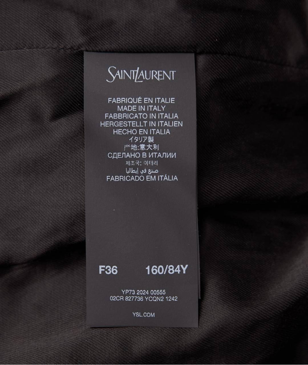 SAINT LAURENT Бежевая кожаная куртка, фото 4