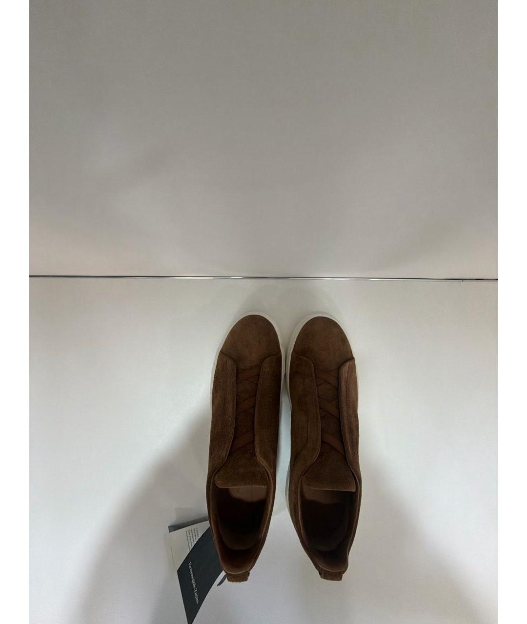 ERMENEGILDO ZEGNA XXX Коричневые замшевые лоферы, фото 3