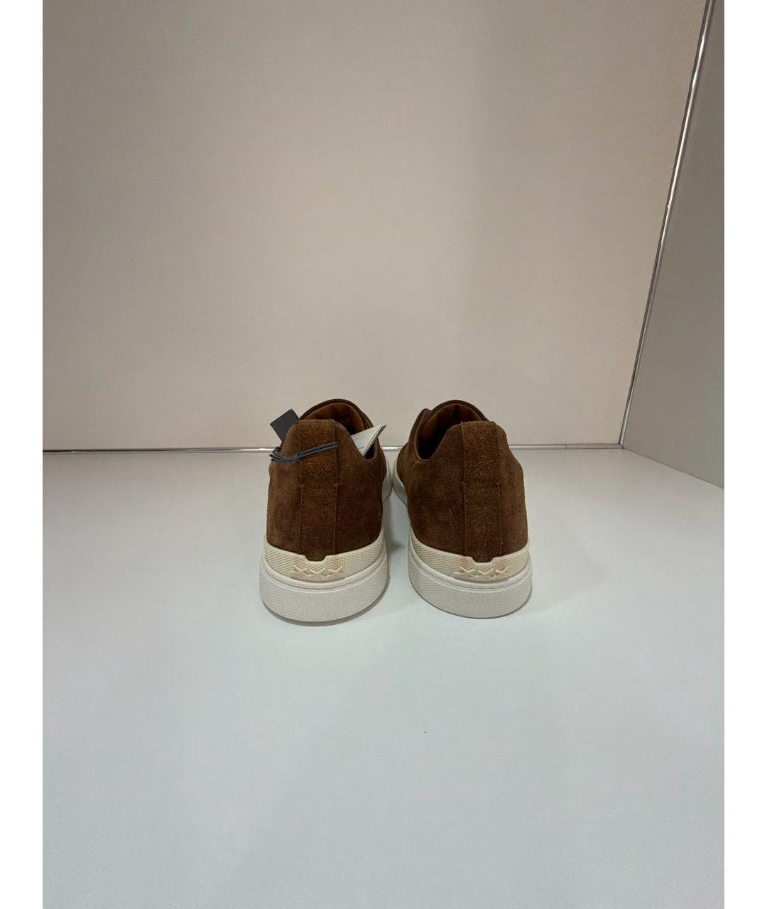 ERMENEGILDO ZEGNA XXX Коричневые замшевые лоферы, фото 4