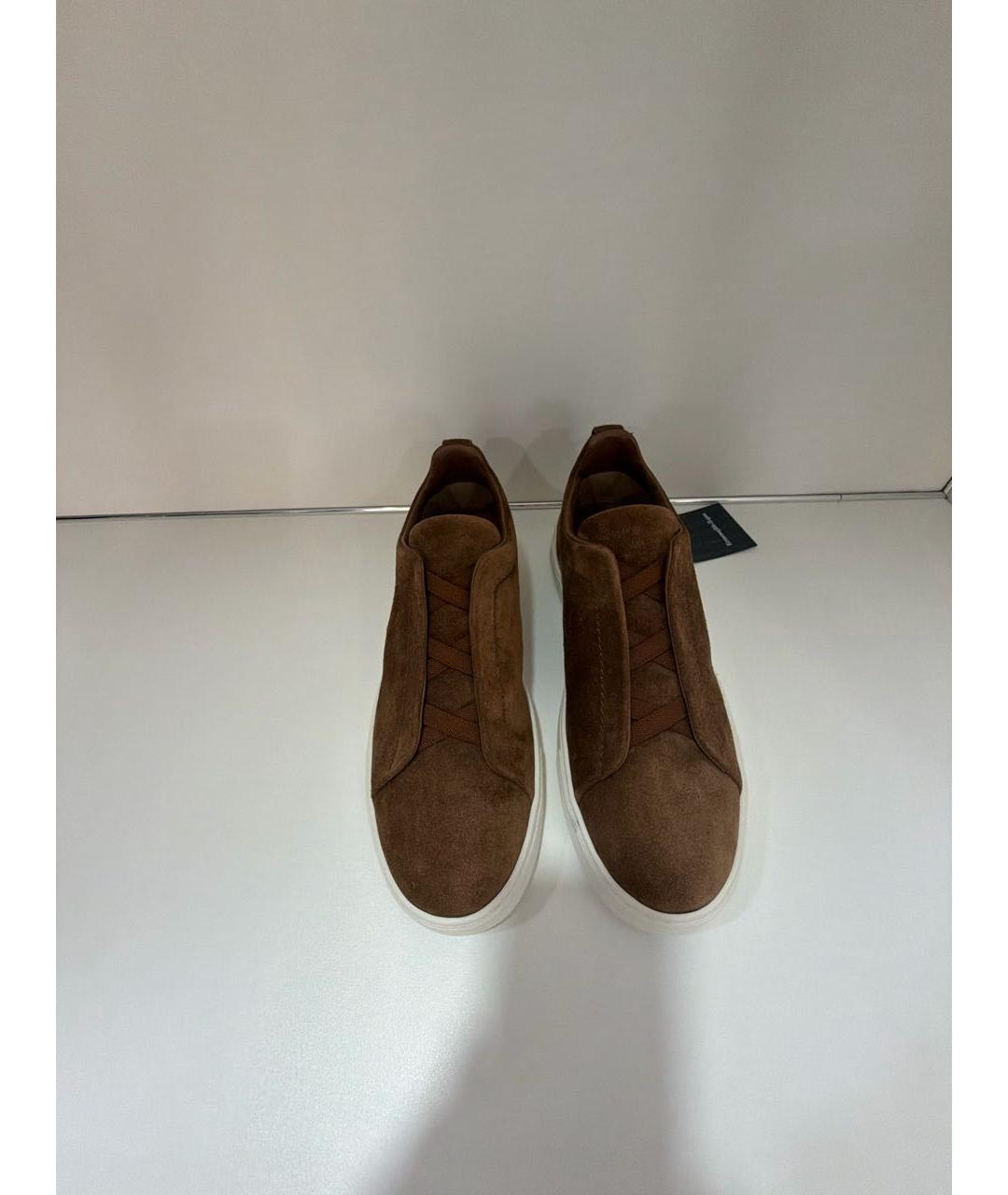 ERMENEGILDO ZEGNA XXX Коричневые замшевые лоферы, фото 2