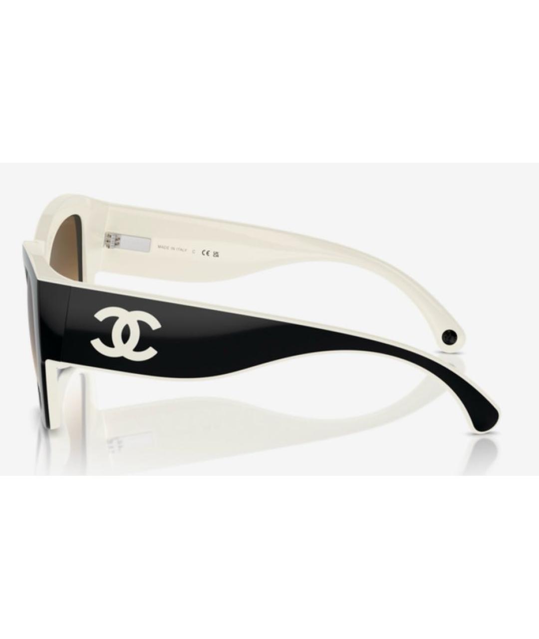 CHANEL Белые пластиковые солнцезащитные очки, фото 3