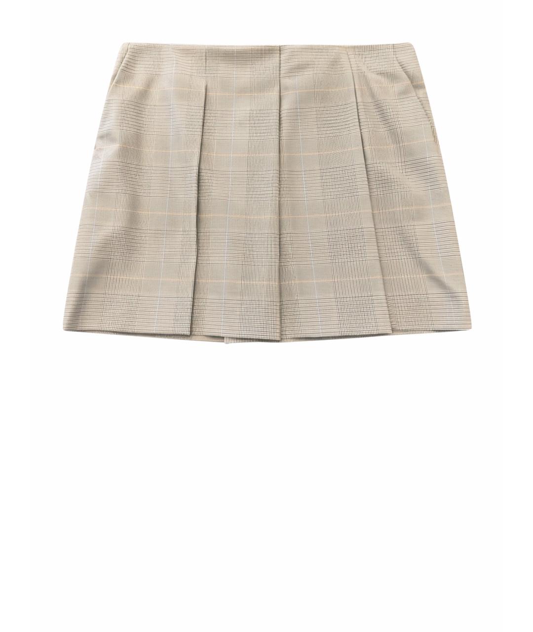 SPORTMAX Серая вискозная юбка мини, фото 1