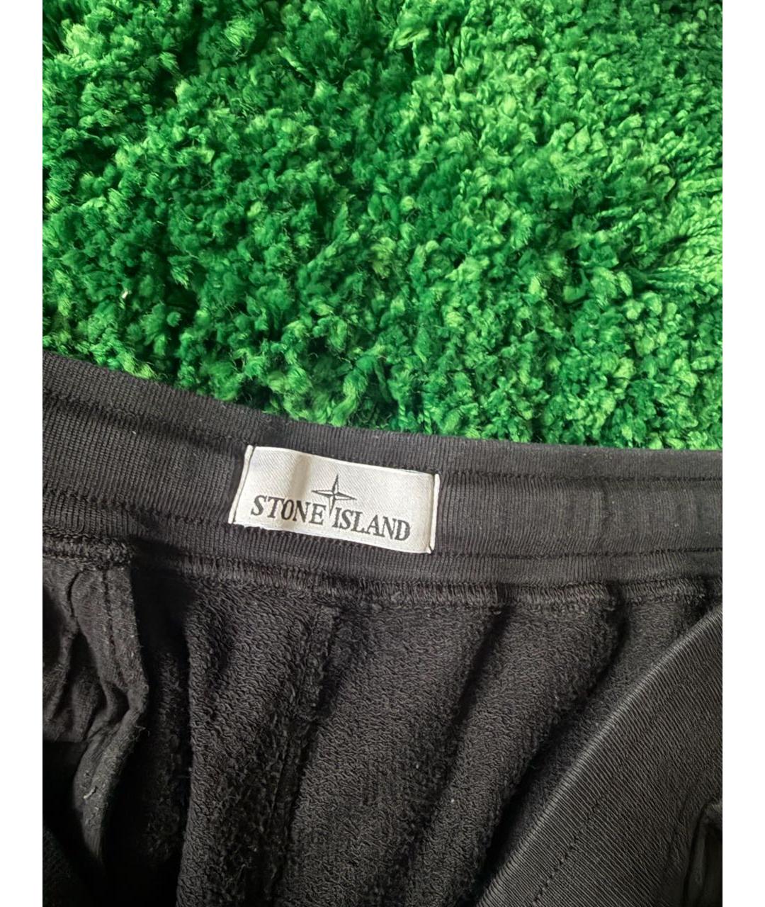 STONE ISLAND Черные хлопковые шорты, фото 3