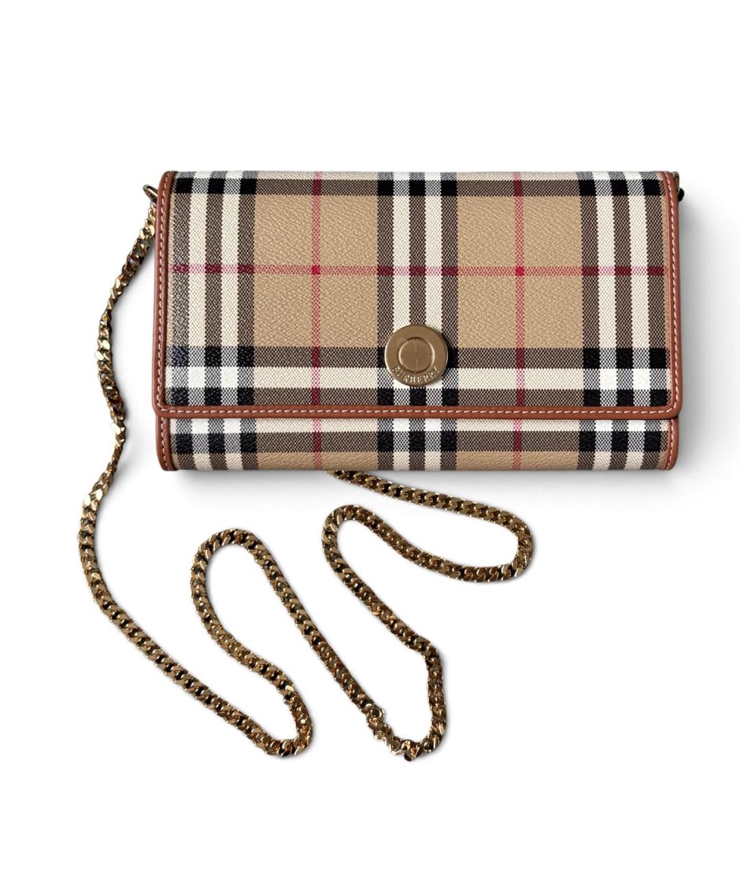 BURBERRY Бежевая кожаная сумка через плечо, фото 9