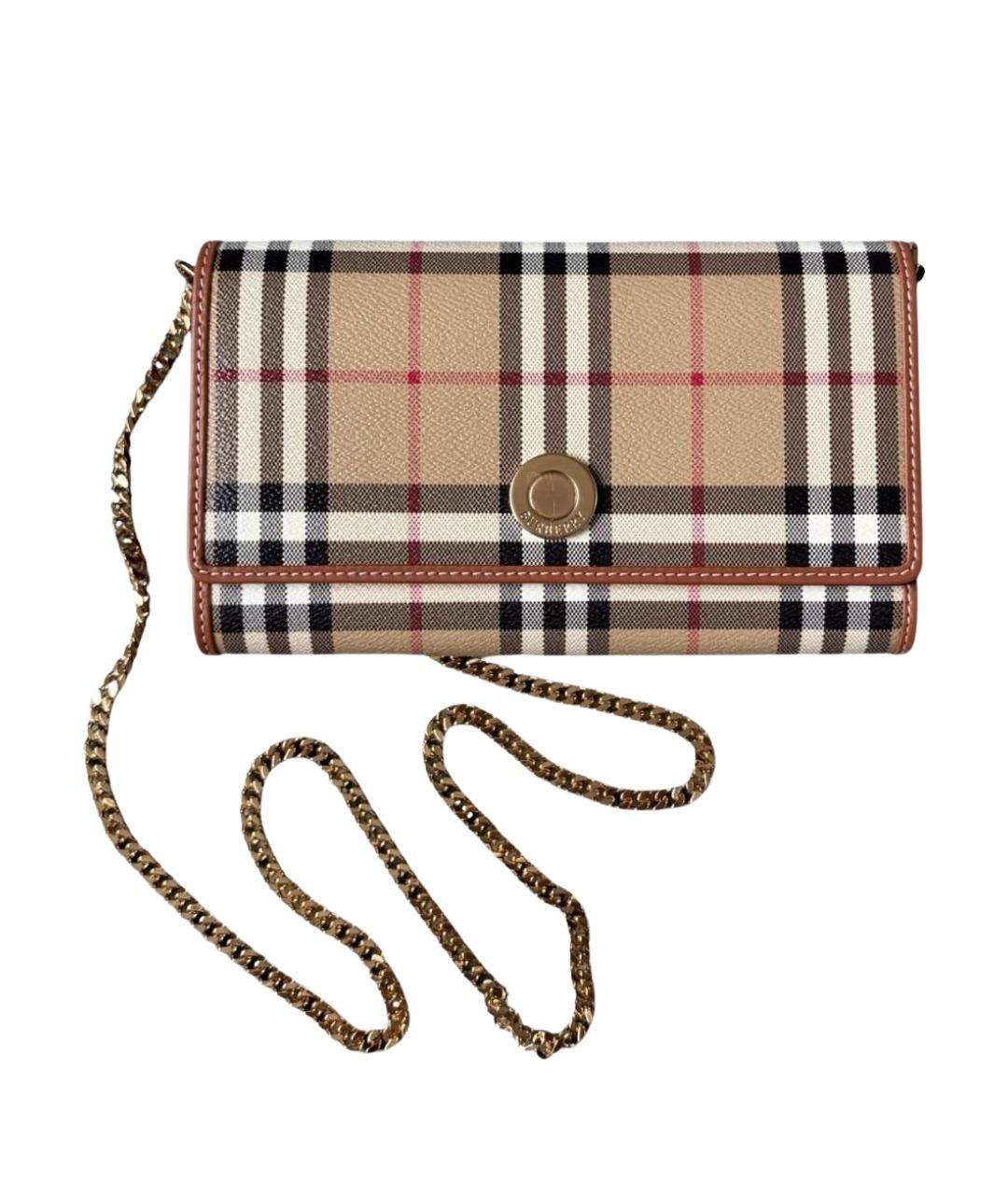 BURBERRY Бежевая кожаная сумка через плечо, фото 1
