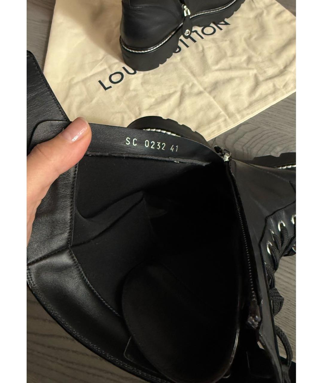 LOUIS VUITTON Черные кожаные ботинки, фото 6