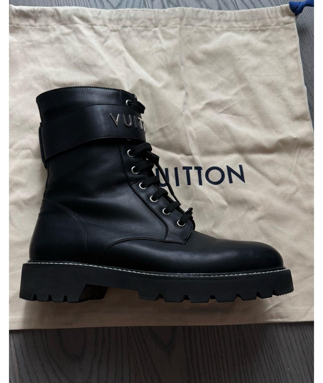 LOUIS VUITTON Черные кожаные ботинки, фото 9