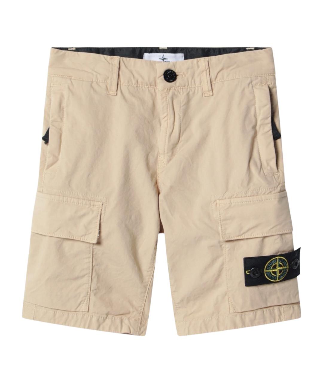 STONE ISLAND Бежевые хлопковые брюки и шорты, фото 1