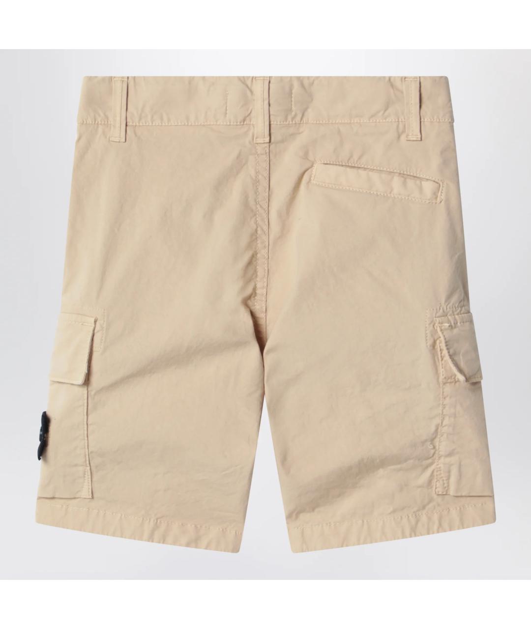 STONE ISLAND Бежевые хлопковые брюки и шорты, фото 2
