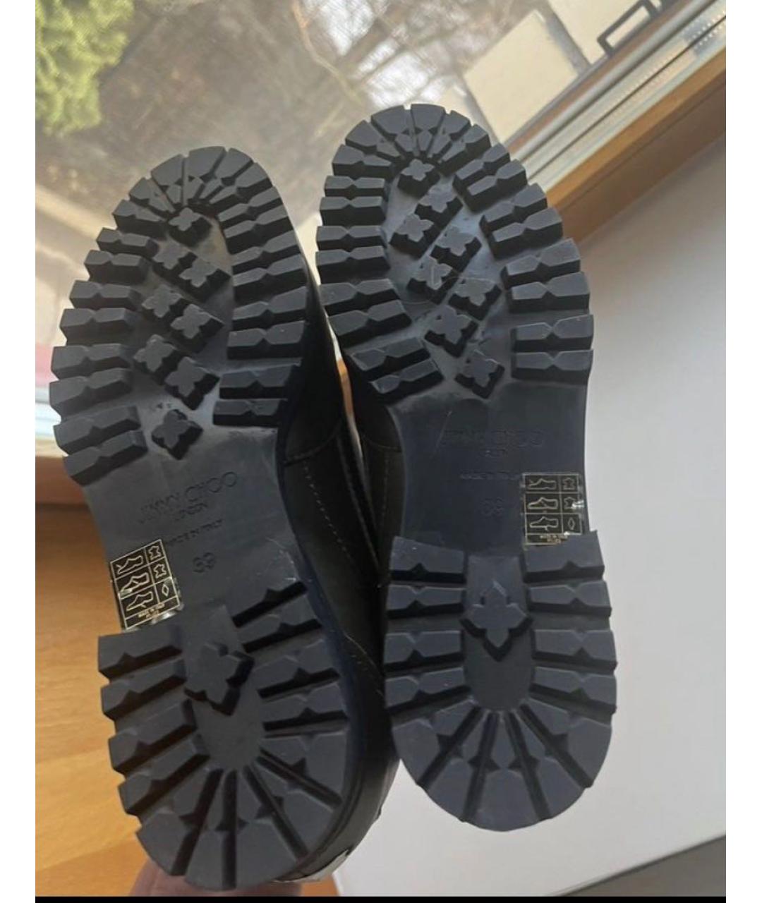 JIMMY CHOO Хаки кожаные ботинки, фото 5