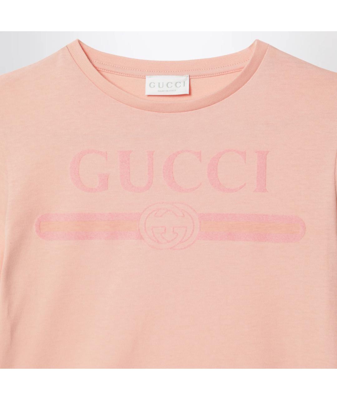 GUCCI Розовый хлопковый детская футболка / топ, фото 3