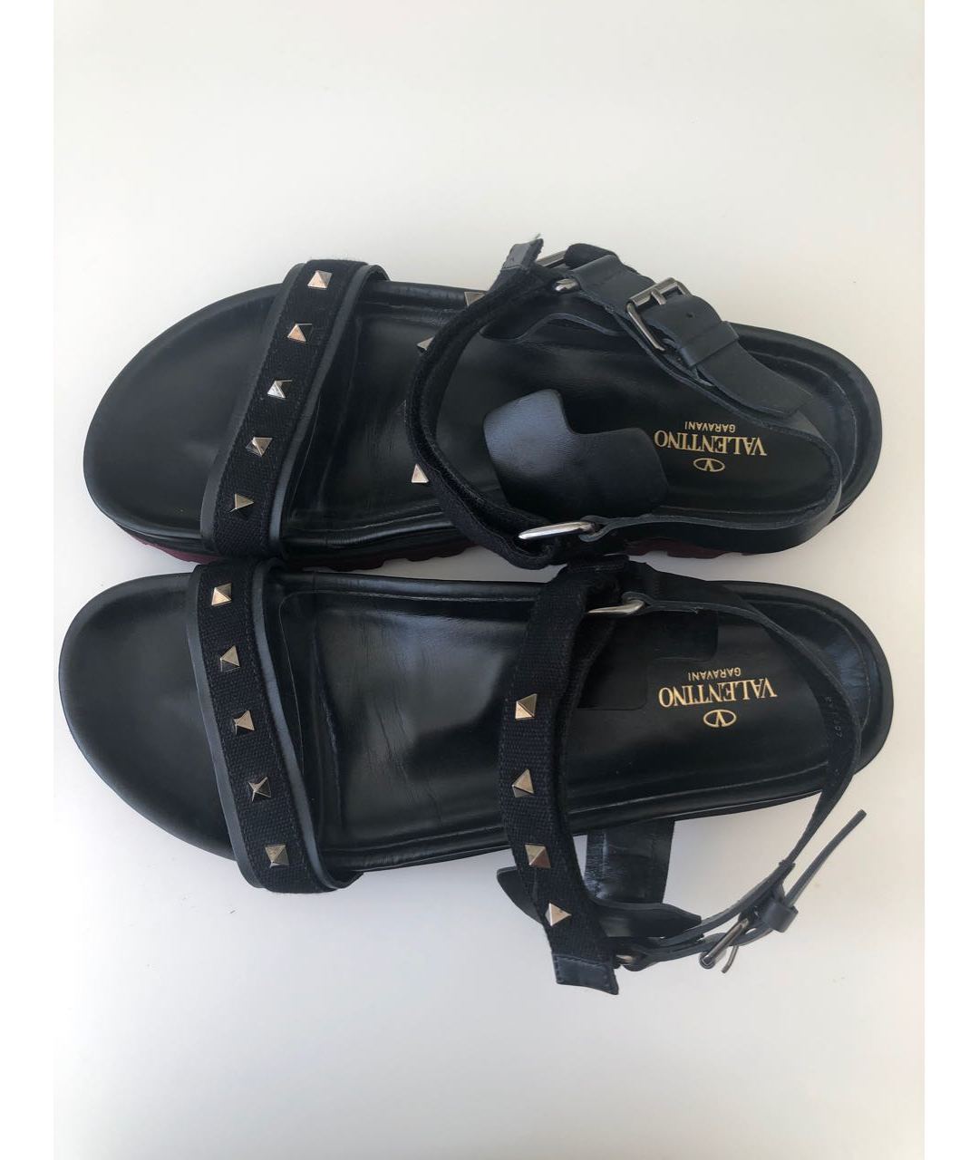 VALENTINO GARAVANI Черные кожаные сандалии, фото 3