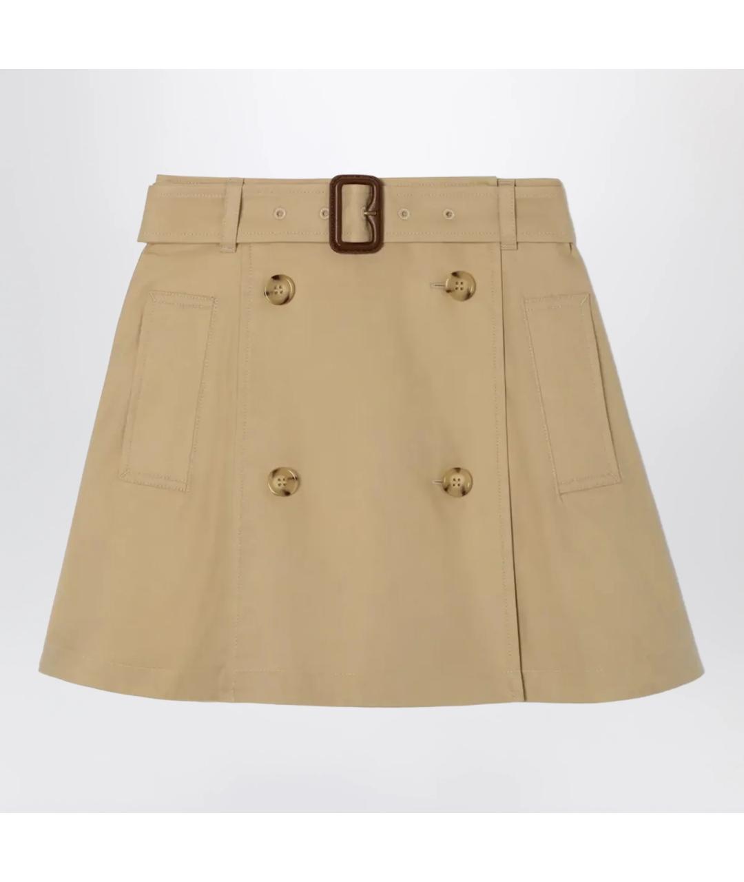 BURBERRY Бежевая хлопковая юбка, фото 3