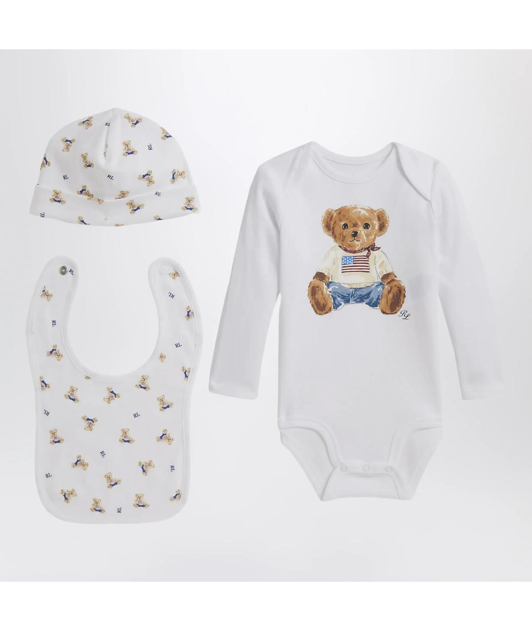 POLO RALPH LAUREN Белый хлопковый боди/ползунок, фото 3