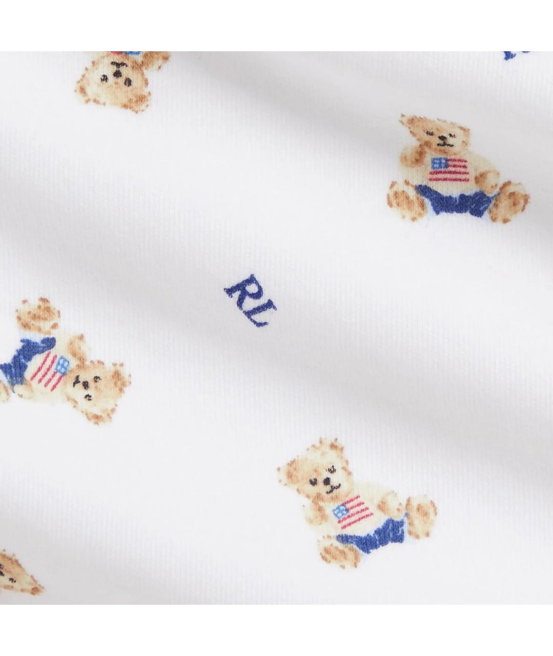 POLO RALPH LAUREN Белый хлопковый боди/ползунок, фото 2