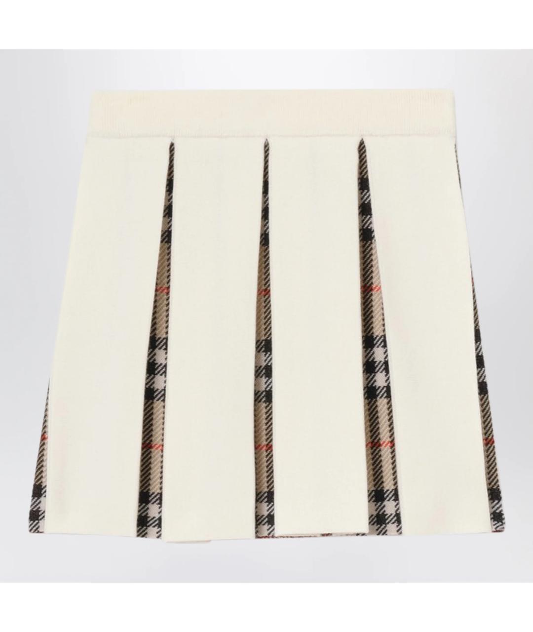 BURBERRY Бежевая шерстяная юбка, фото 3