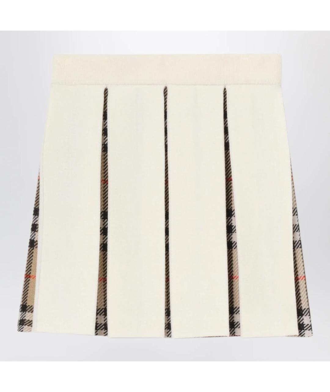BURBERRY Бежевая шерстяная юбка, фото 2