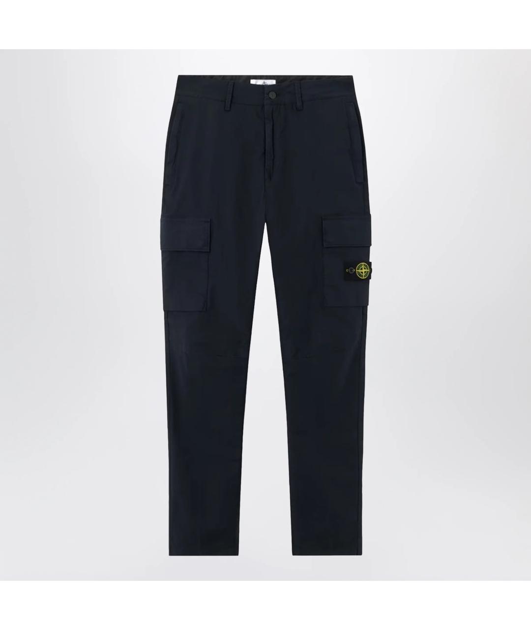STONE ISLAND Темно-синие хлопковые брюки и шорты, фото 3