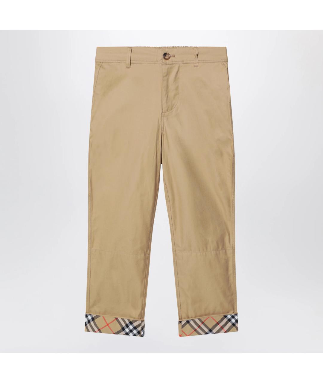 BURBERRY Бежевые хлопковые брюки и шорты, фото 3