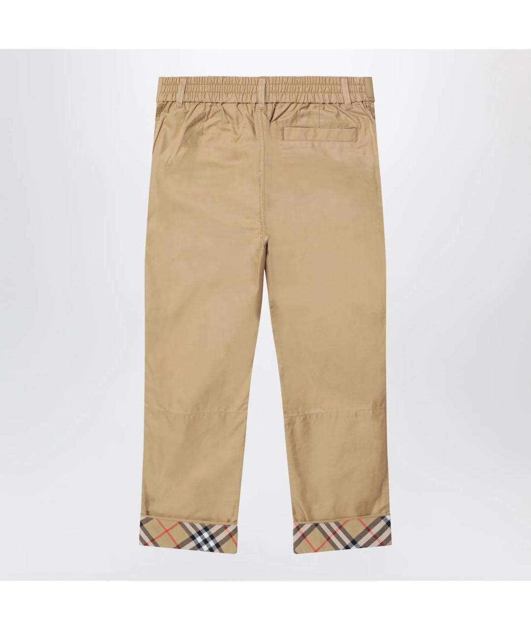 BURBERRY Бежевые хлопковые брюки и шорты, фото 2