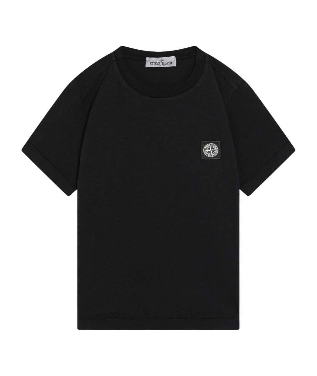 STONE ISLAND Черная хлопковая детская футболка, фото 1