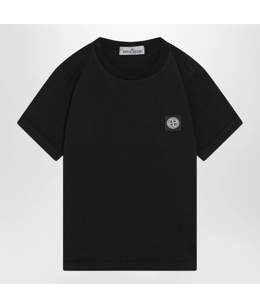 STONE ISLAND Черная хлопковая детская футболка, фото 3