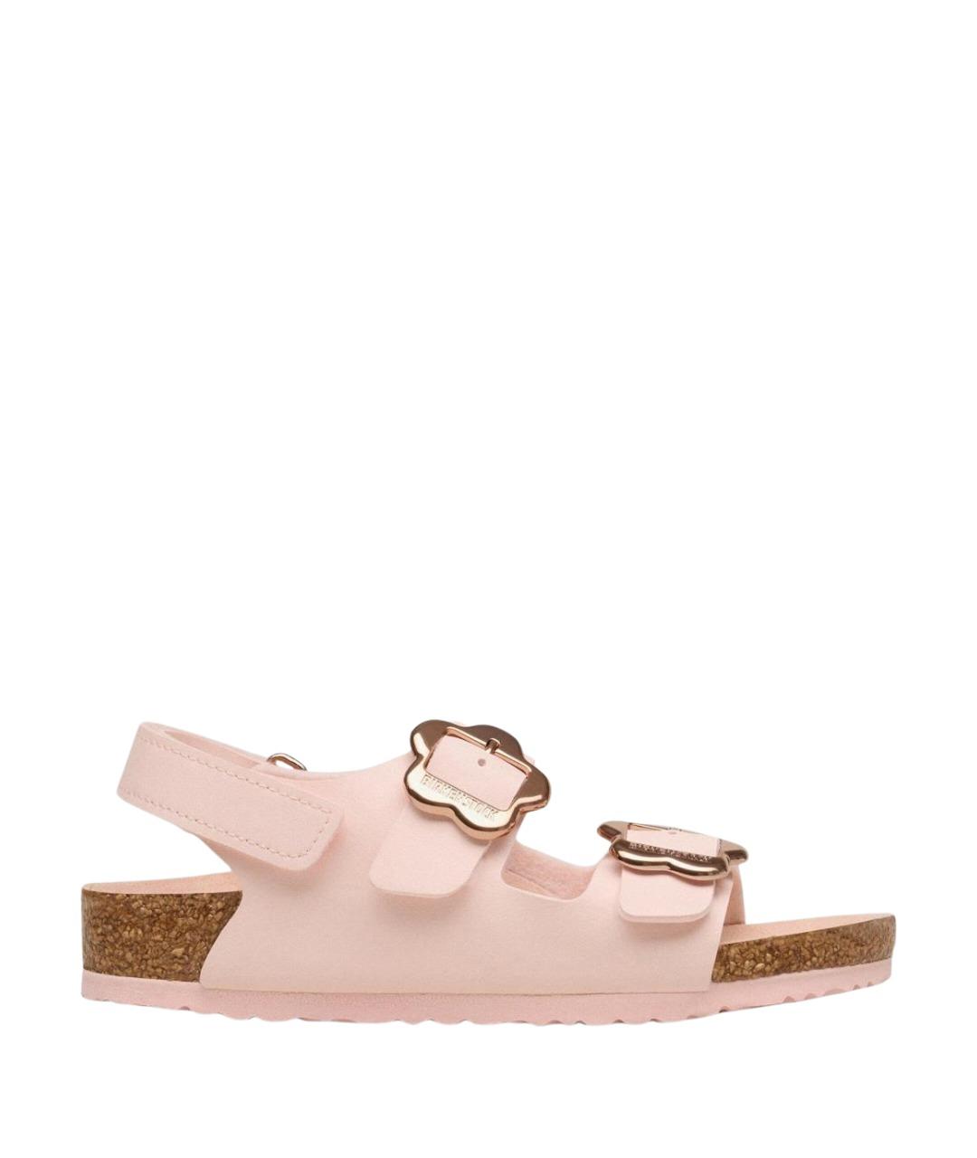 BIRKENSTOCK Розовые кожаные сандалии и шлепанцы, фото 1