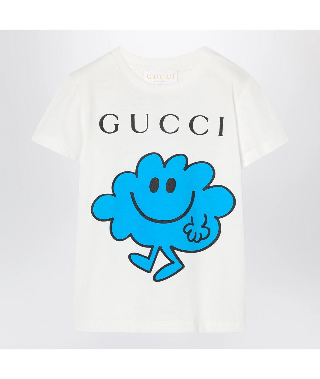 GUCCI Белая хлопковая детская футболка, фото 3