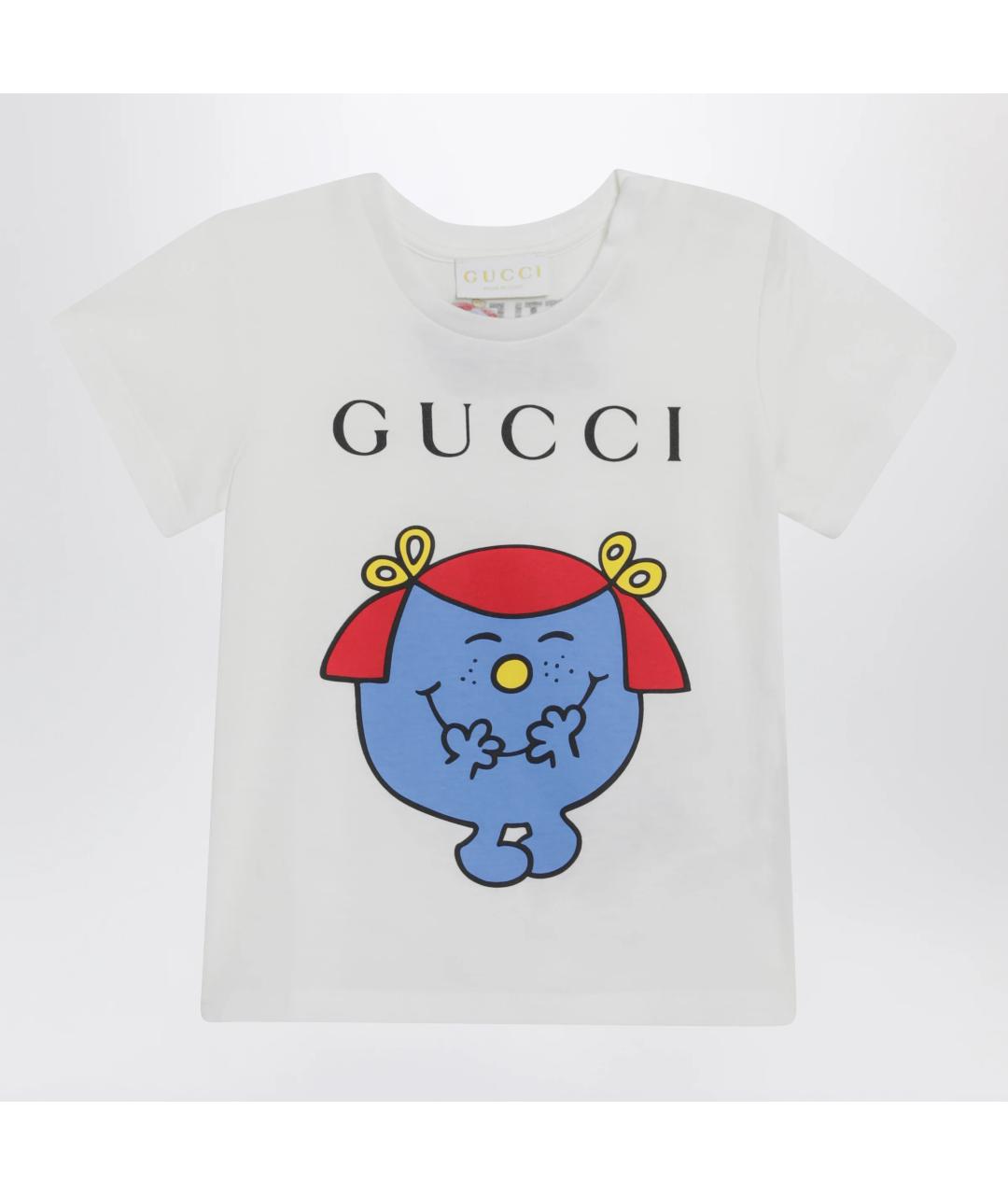 GUCCI Белый хлопковый футболка / топ, фото 2