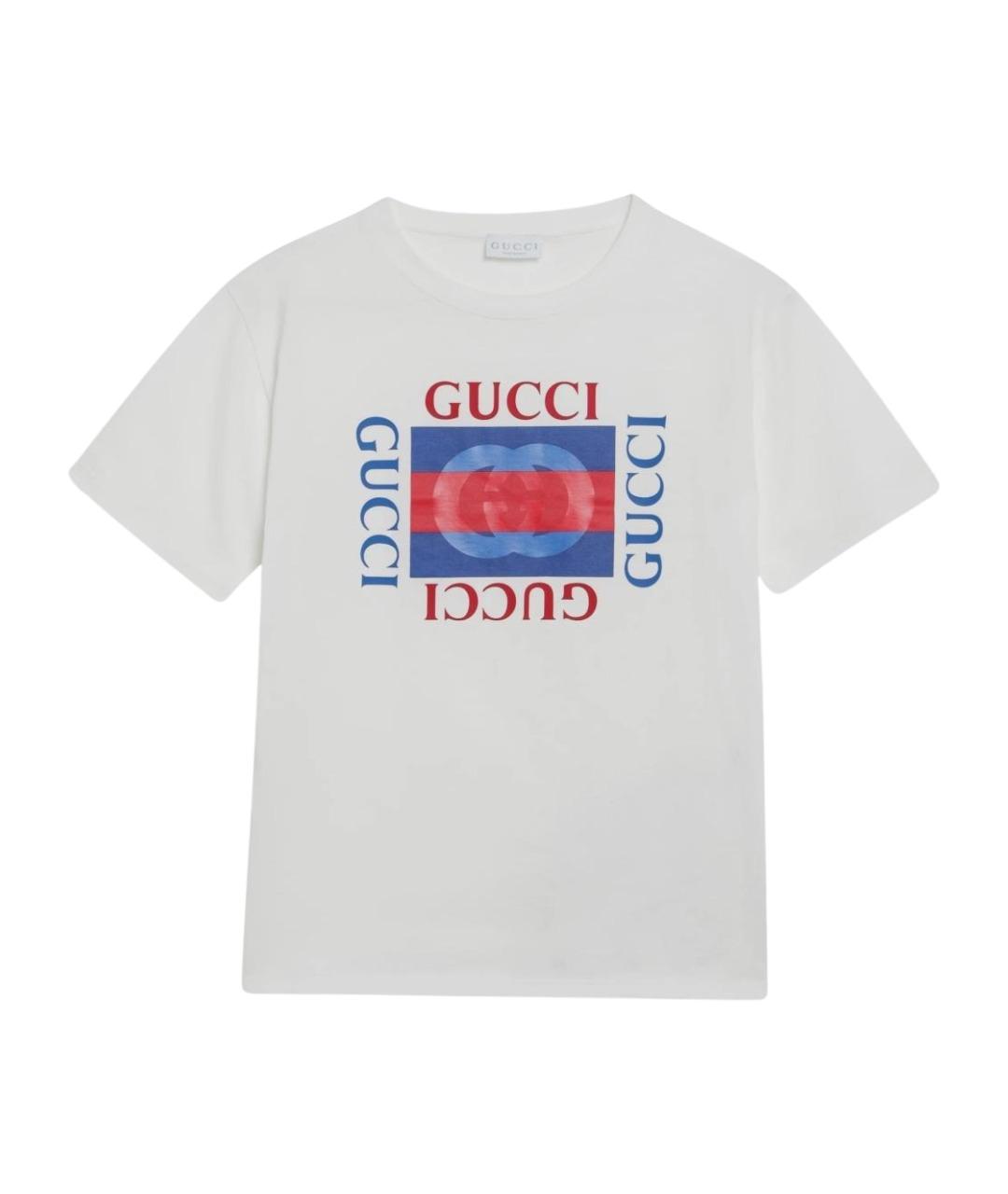 GUCCI Белая хлопковая детская футболка, фото 1