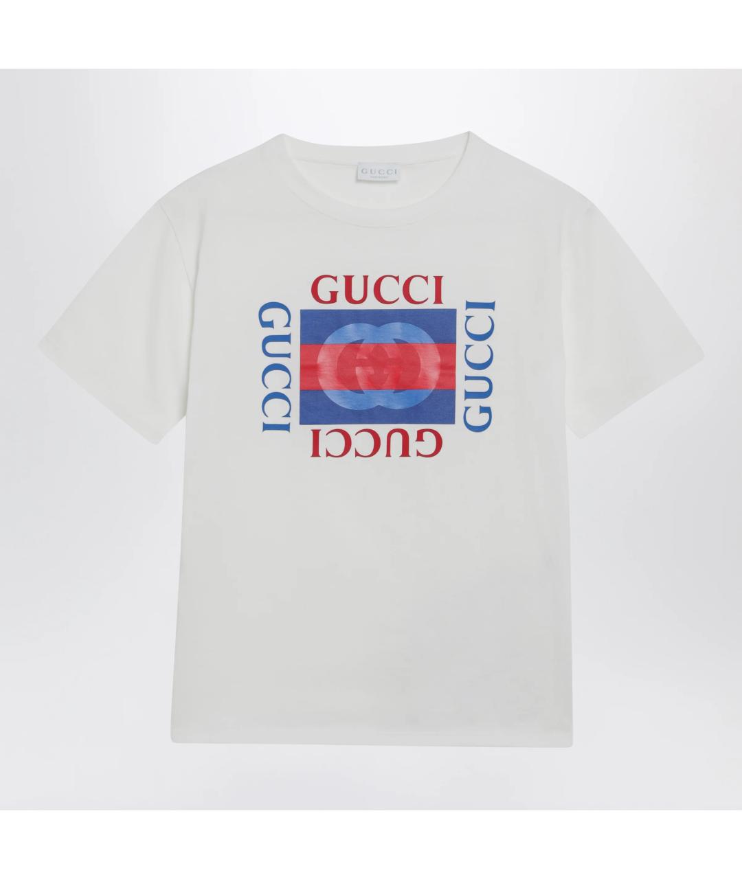 GUCCI Белая хлопковая детская футболка, фото 2