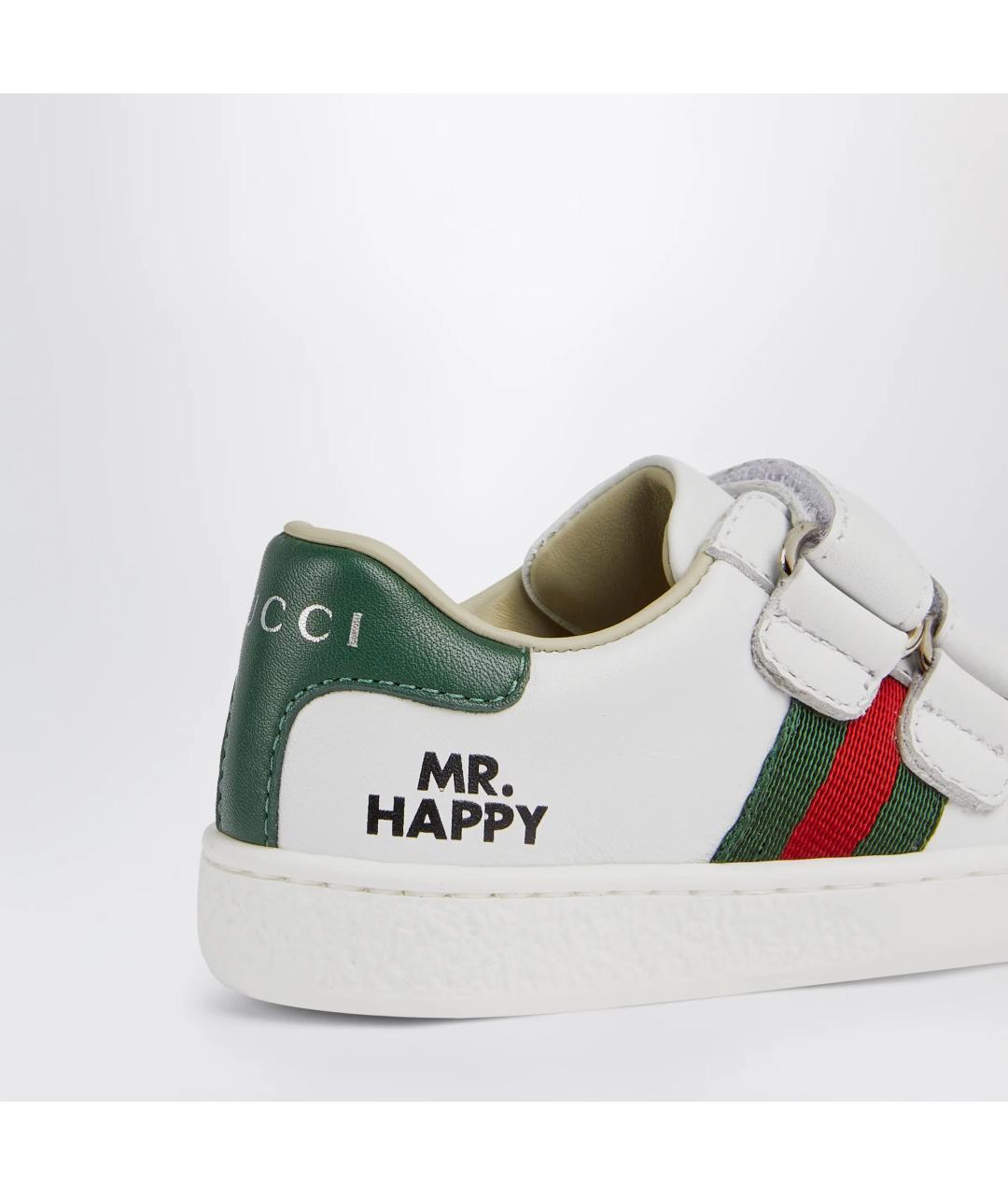 GUCCI Белые кожаные кеды, фото 2