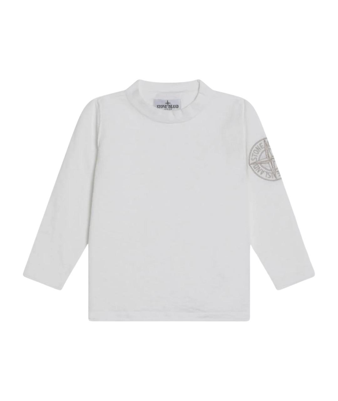 STONE ISLAND Белая хлопковая детская футболка, фото 1