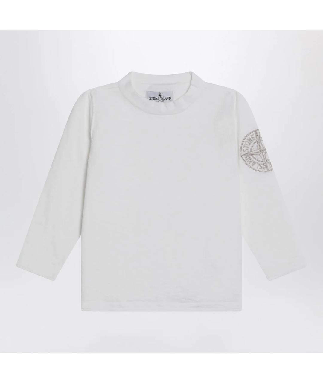 STONE ISLAND Белая хлопковая детская футболка, фото 2